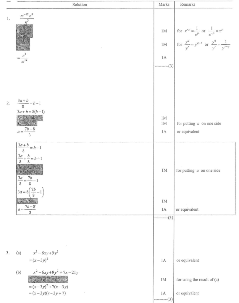 HKDSE MATH 2012 PAST PAPER I LQ