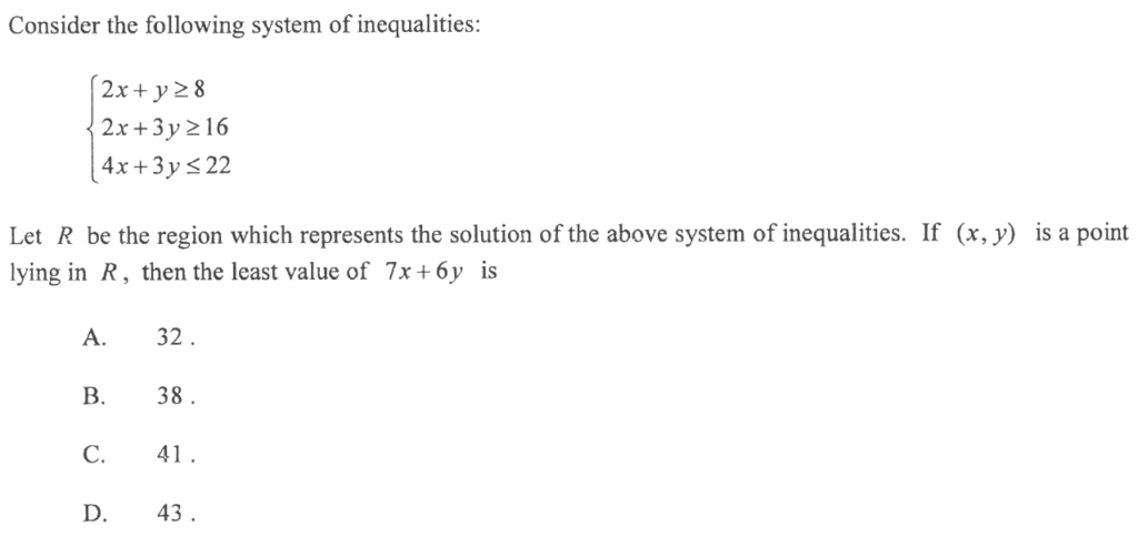 不等式與線性規畫 Inequalities and linear programming